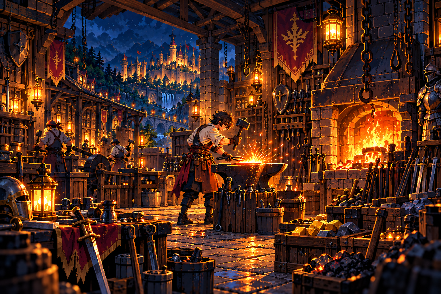 Un artisan travaille le métal dans une forge